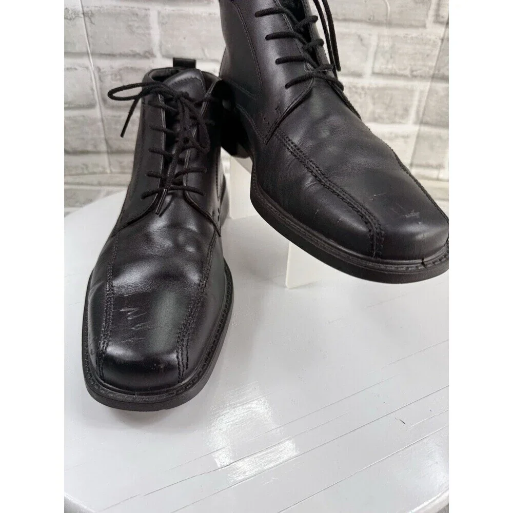 Ecco Gore-Tex Leather Chukka Ankle Boots Lace Up Black Men's EU 45 US 11/11.5